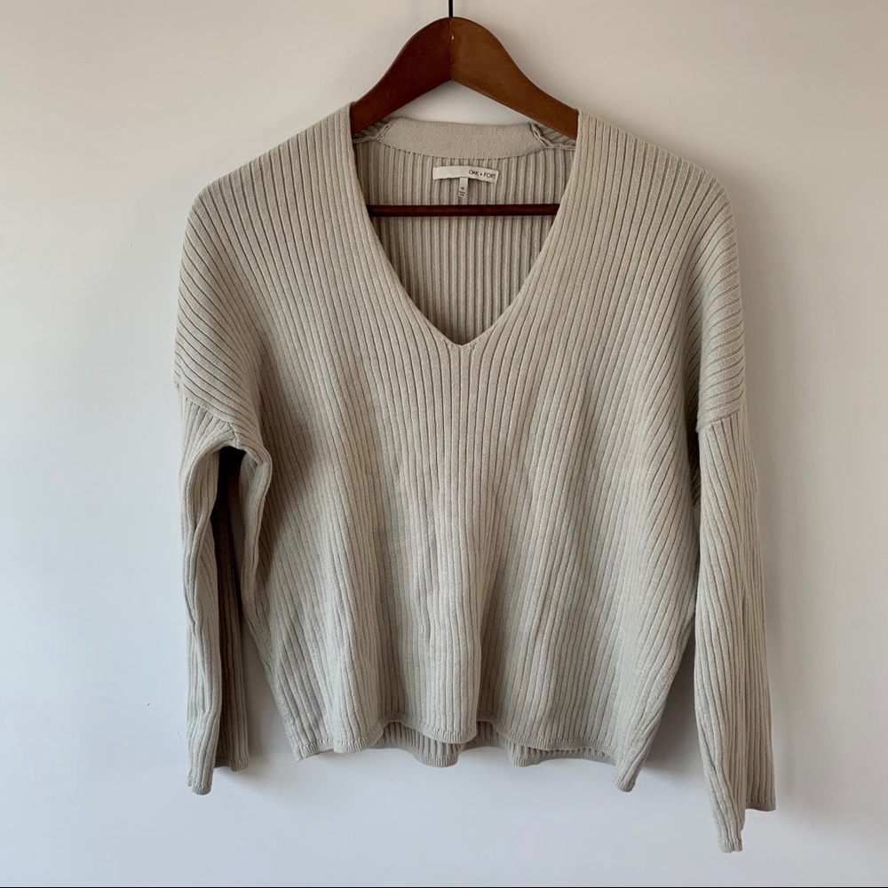 OAK + FORT BEIGE RIBBED LONG SLEEVE!
